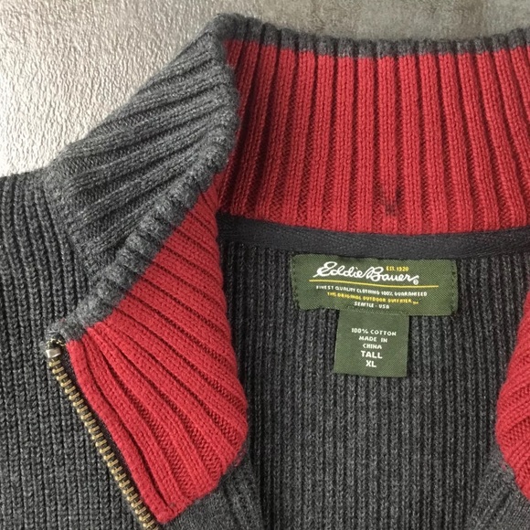 Eddie Bauer striped half zip long sleeved shirt - Picture 2 of 8